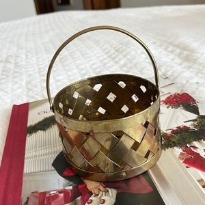 Vintage small brass basket
